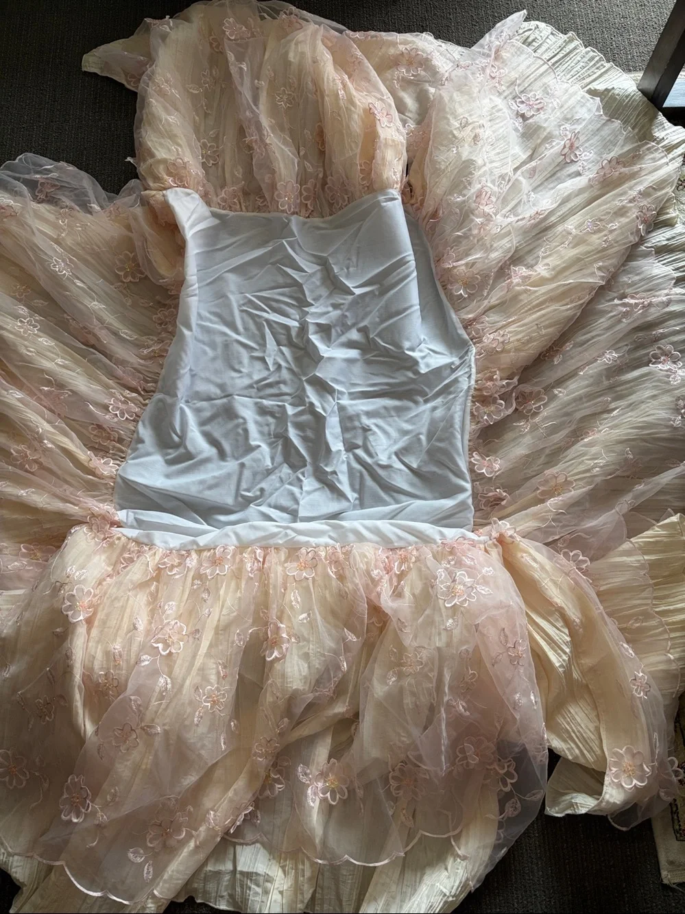 Glenna Jean Ava collection Baby Ruffled Crib skirt- Pink and Cream